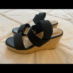 Steve Madden Wedges with Elastic Straps - Size 9